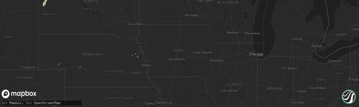 Hail map in Iowa on April 23, 2016