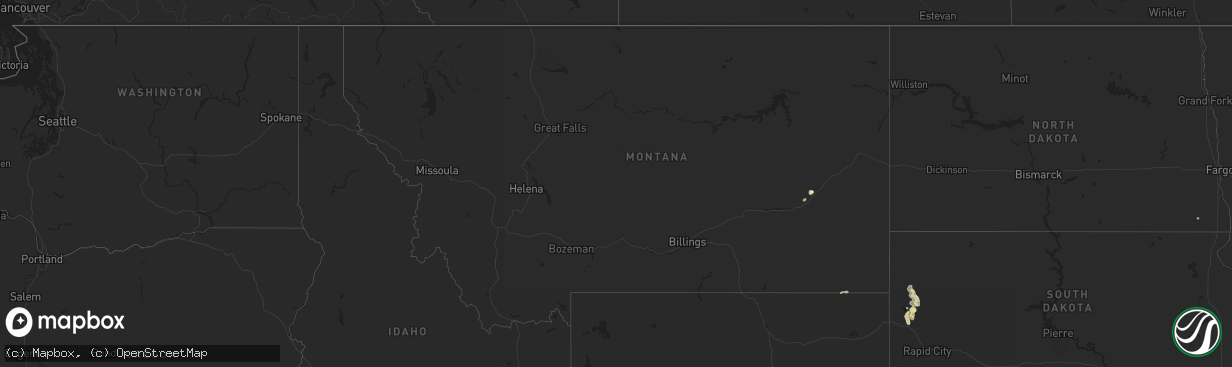 Hail map in Montana on April 23, 2016