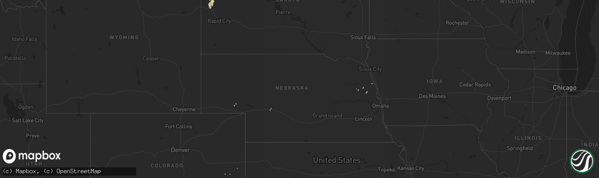 Hail map in Nebraska on April 23, 2016