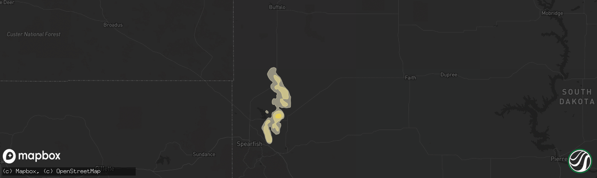 Hail map in Newell, SD on April 23, 2016