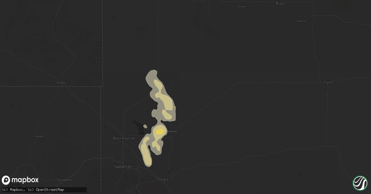 Hail map in Newell, SD on April 23, 2016