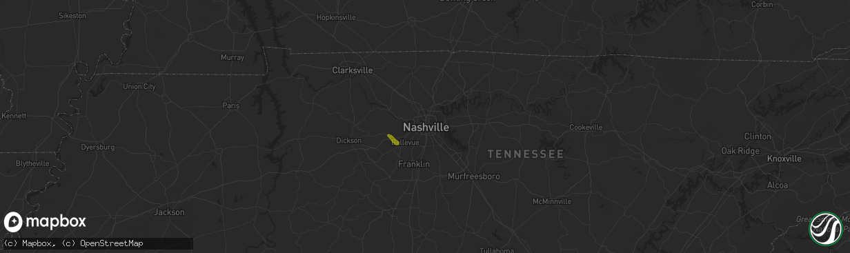 Hail map in Nashville, TN on April 23, 2017
