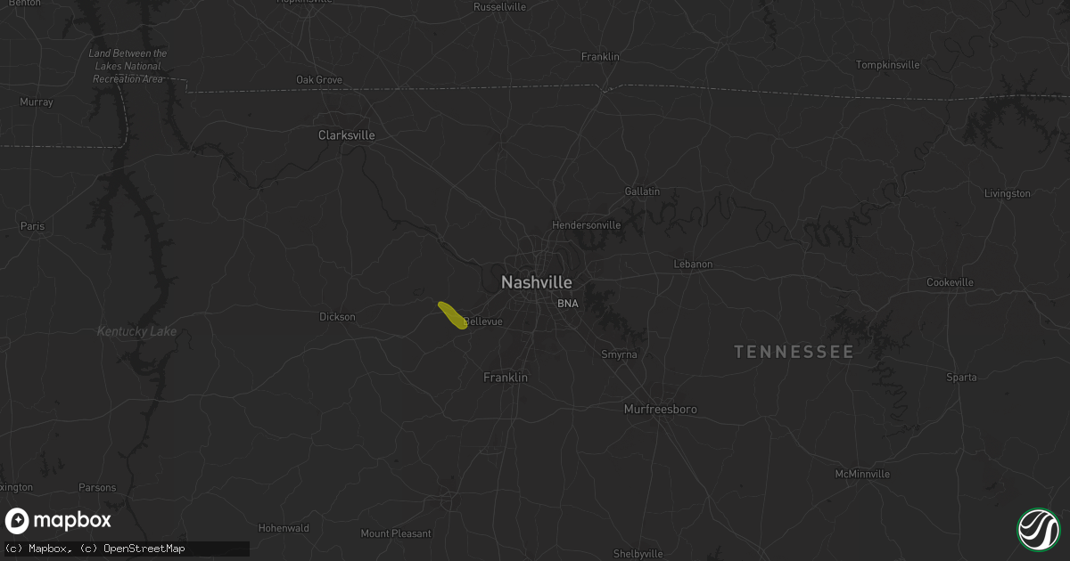 Hail map in Nashville, TN on April 23, 2017