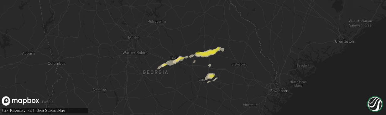 Hail map in Adrian, GA on April 23, 2018