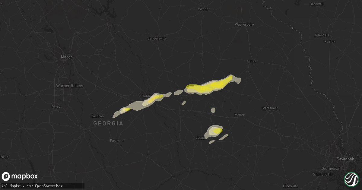 Hail map in Adrian, GA on April 23, 2018