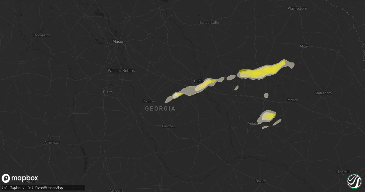 Hail map in Dexter, GA on April 23, 2018