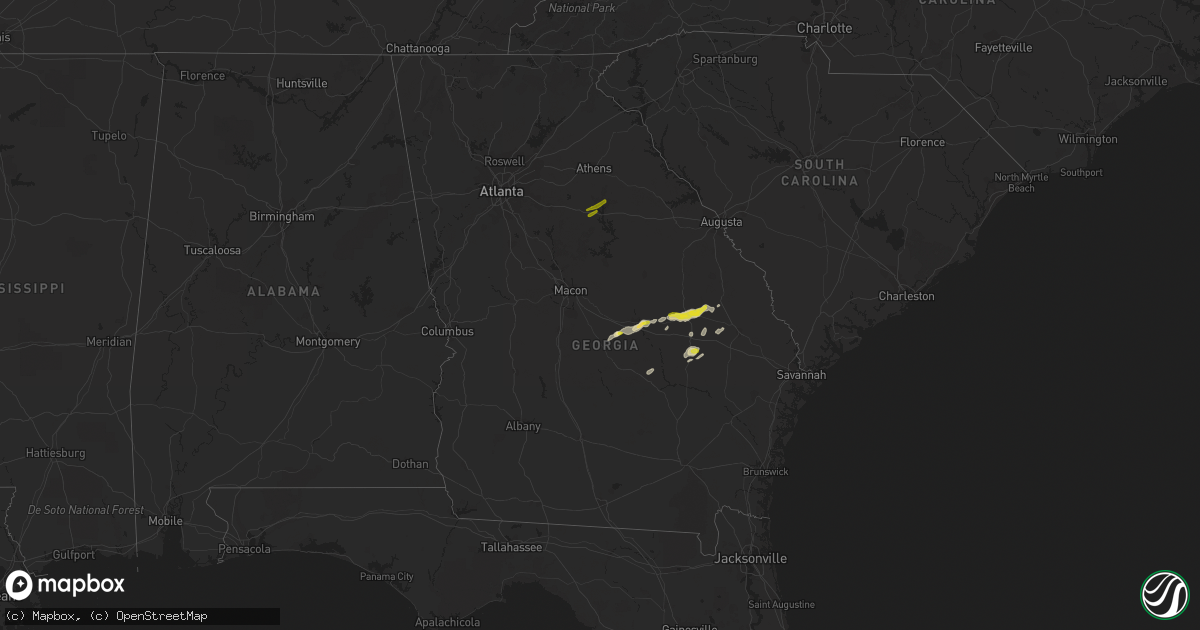 Hail map in Georgia on April 23, 2018