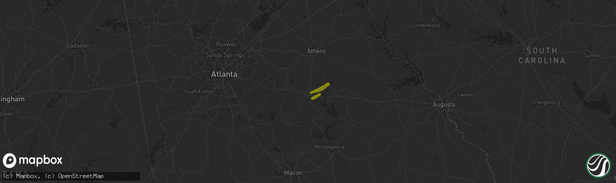 Hail map in Madison, GA on April 23, 2018