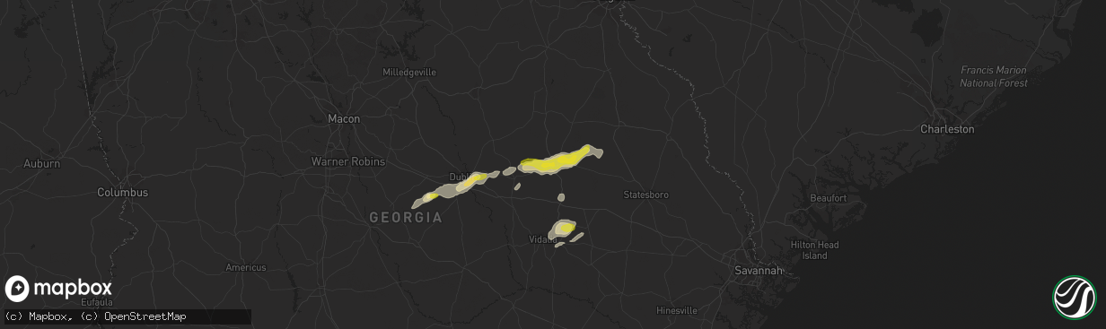 Hail map in Swainsboro, GA on April 23, 2018