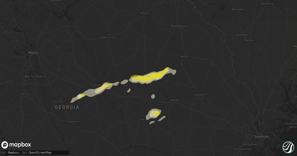 Hail map in Swainsboro, GA on April 23, 2018