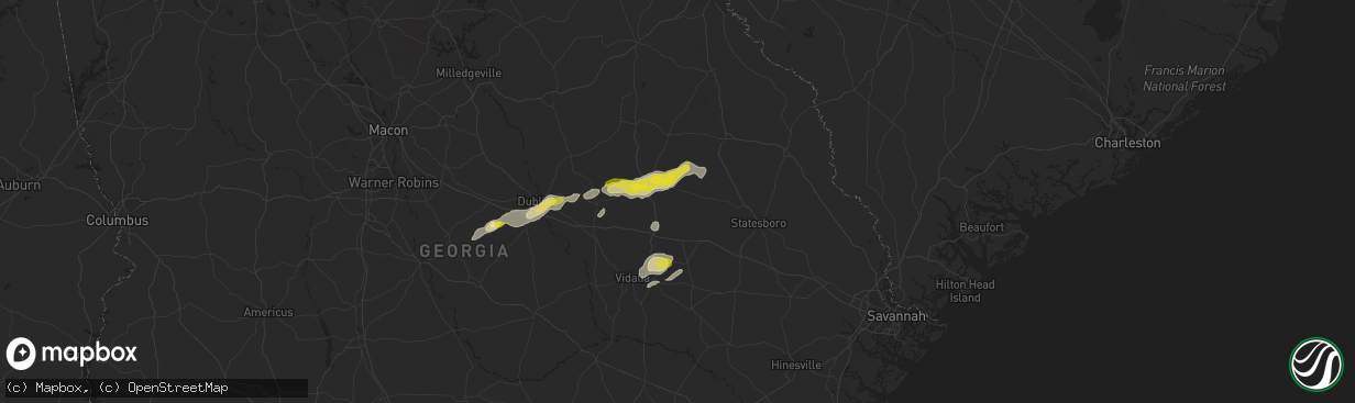 Hail map in Twin City, GA on April 23, 2018