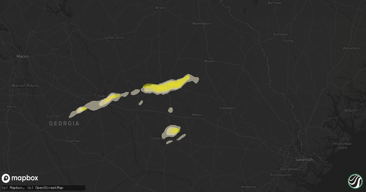 Hail map in Twin City, GA on April 23, 2018