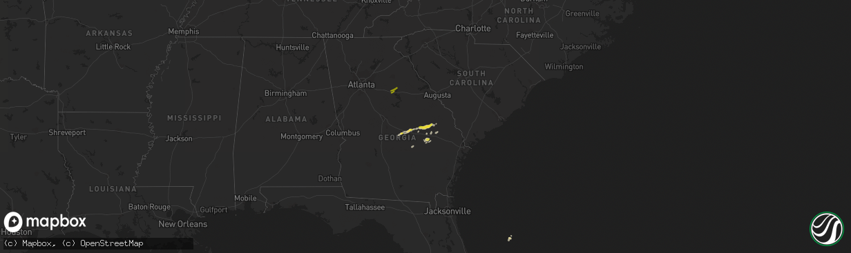 Hail map on April 23, 2018