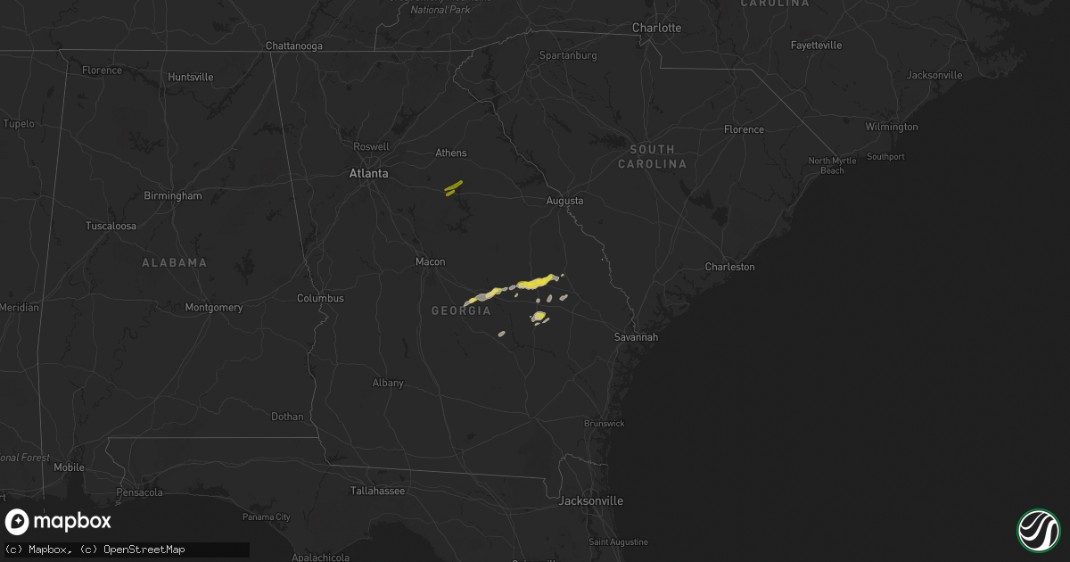 Hail map on April 23, 2018
