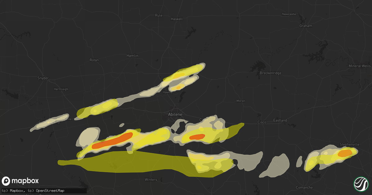 Hail map in Abilene, TX on April 23, 2019