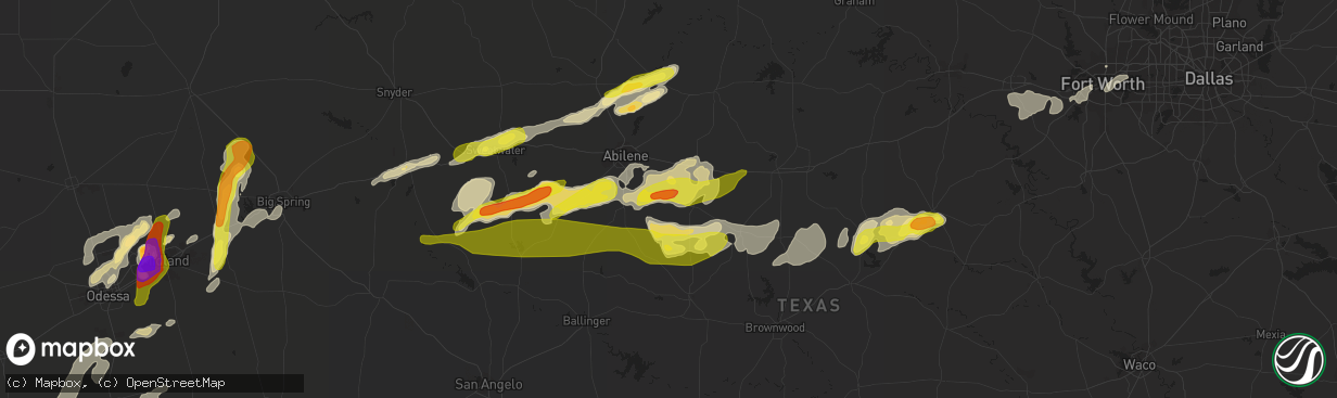 Hail map in Clyde, TX on April 23, 2019