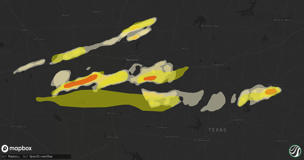 Hail map in Clyde, TX on April 23, 2019