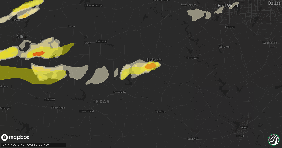 Hail map in Dublin, TX on April 23, 2019