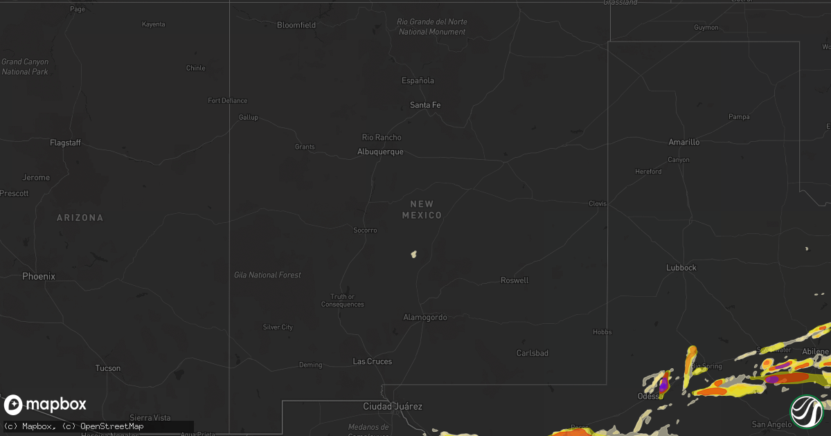 Hail map in New Mexico on April 23, 2019