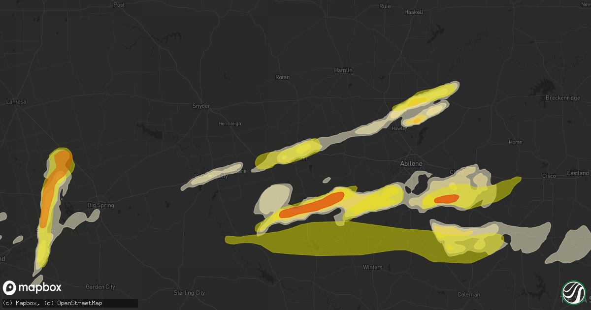Hail map in Sweetwater, TX on April 23, 2019
