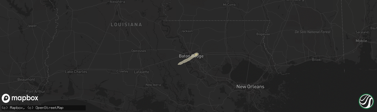 Hail map in Baton Rouge, LA on April 23, 2020