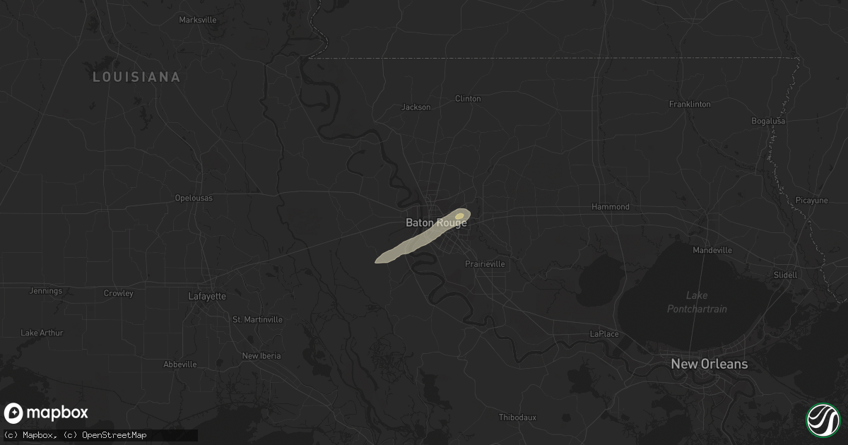 Hail map in Baton Rouge, LA on April 23, 2020