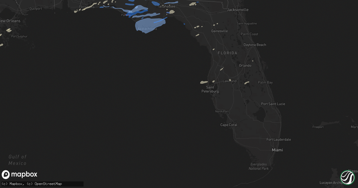 Hail map in Florida on April 23, 2020