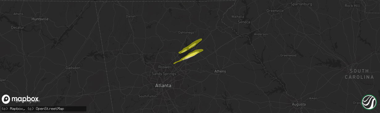 Hail map in Flowery Branch, GA on April 23, 2020