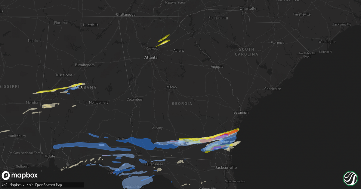 Hail map in Georgia on April 23, 2020