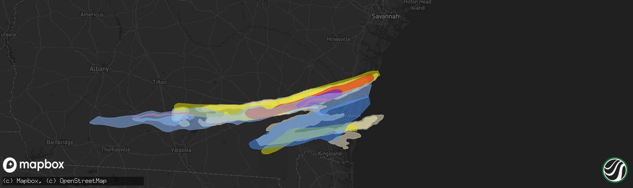 Hail map in Hortense, GA on April 23, 2020