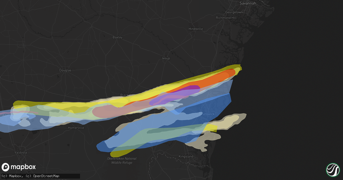 Hail map in Hortense, GA on April 23, 2020