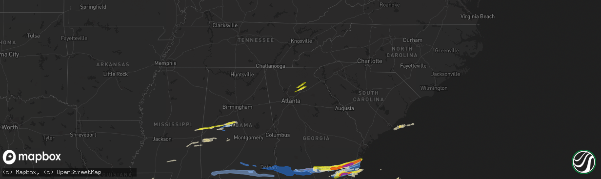 Hail map on April 23, 2020