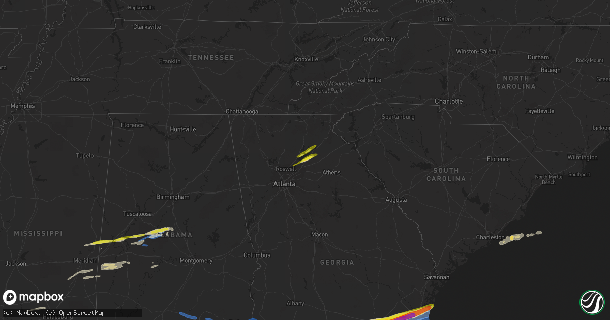 Hail map on April 23, 2020