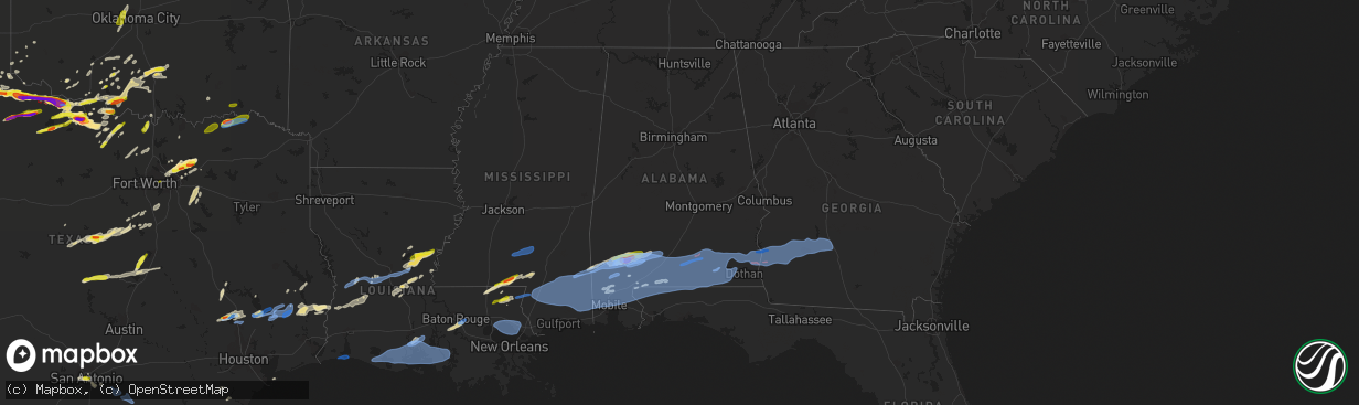 Hail map in Alabama on April 23, 2021