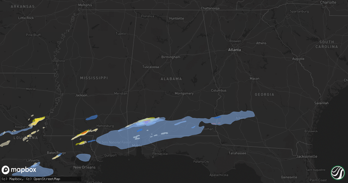 Hail map in Alabama on April 23, 2021
