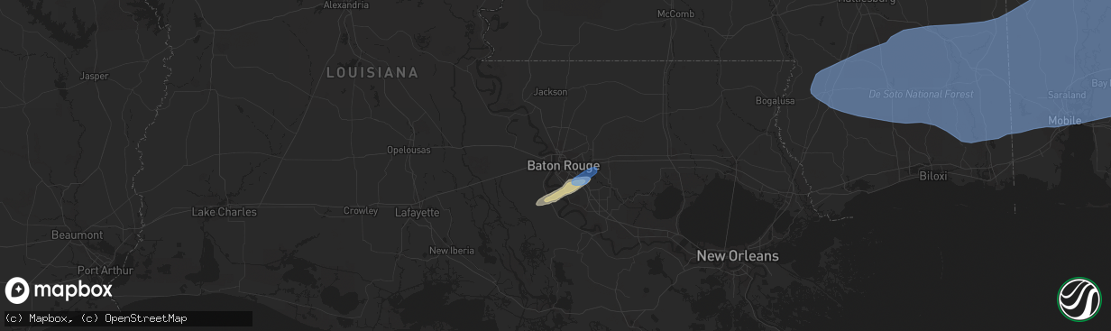 Hail map in Baton Rouge, LA on April 23, 2021