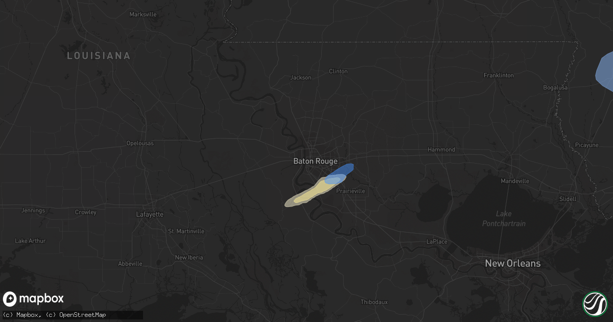 Hail map in Baton Rouge, LA on April 23, 2021