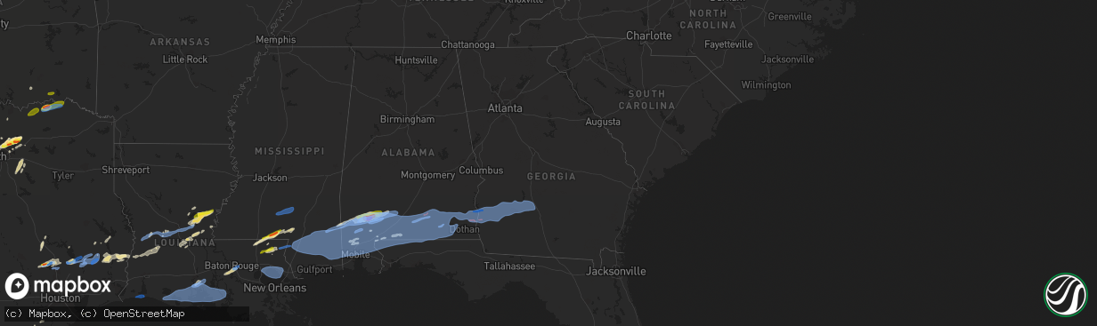 Hail map in Georgia on April 23, 2021