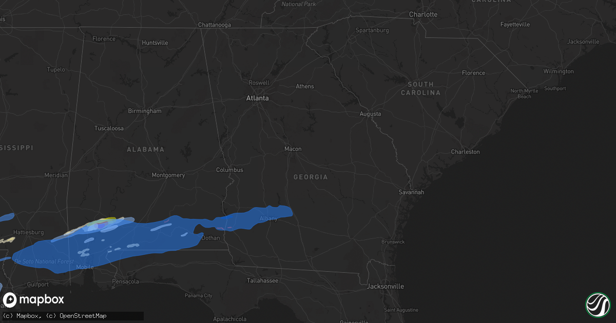 Hail map in Georgia on April 23, 2021