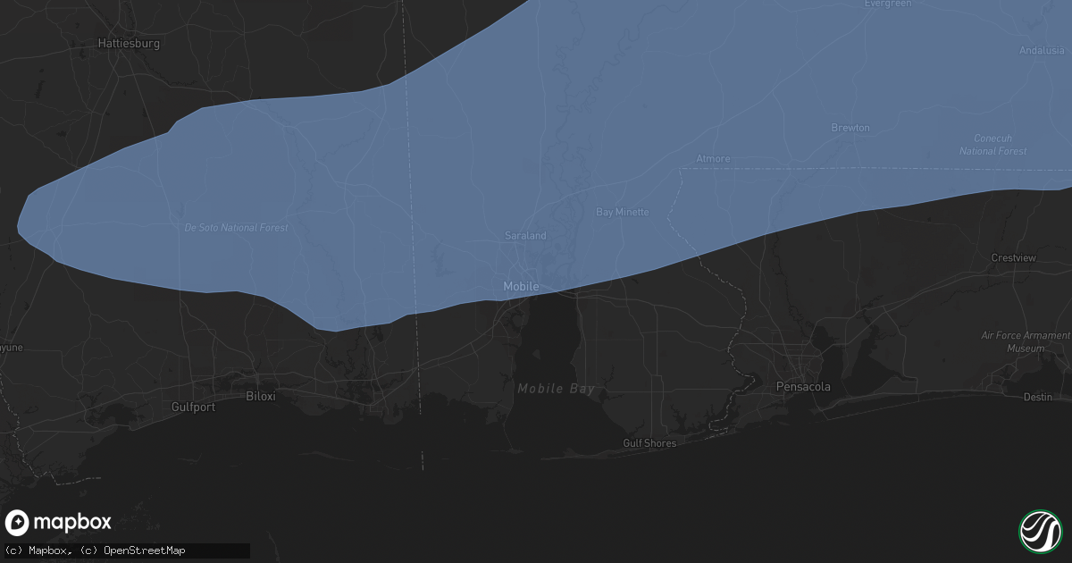 Hail map in Mobile, AL on April 23, 2021
