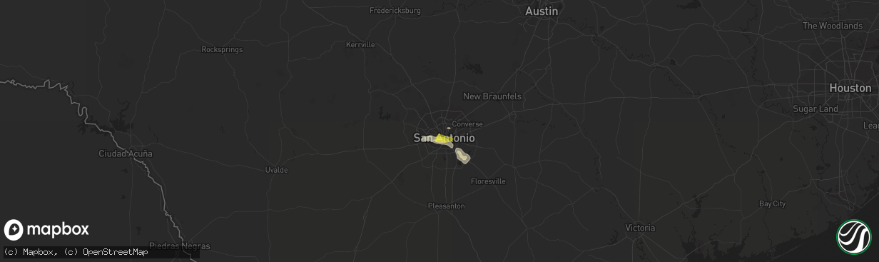 Hail map in San Antonio, TX on April 23, 2021