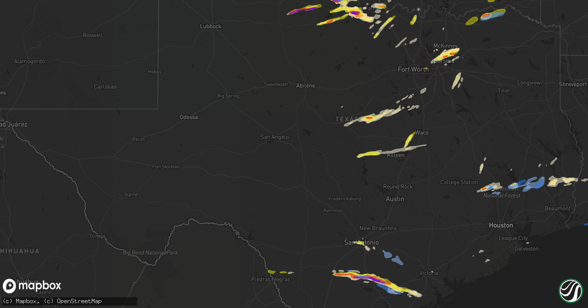 Hail map in Texas on April 23, 2021