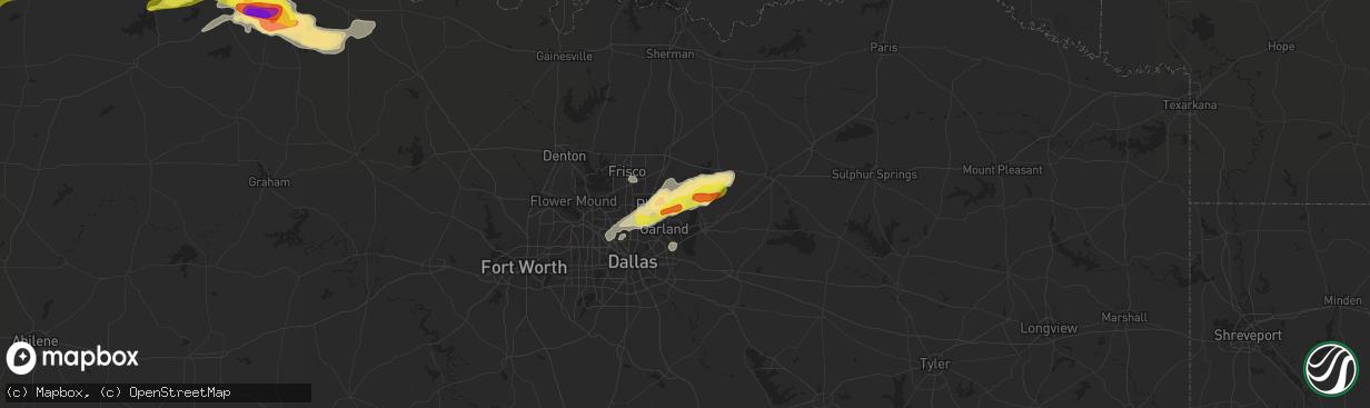 Hail map in Wylie, TX on April 23, 2021