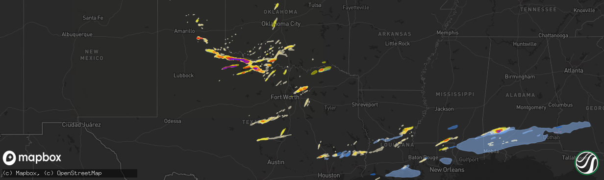 Hail map on April 23, 2021