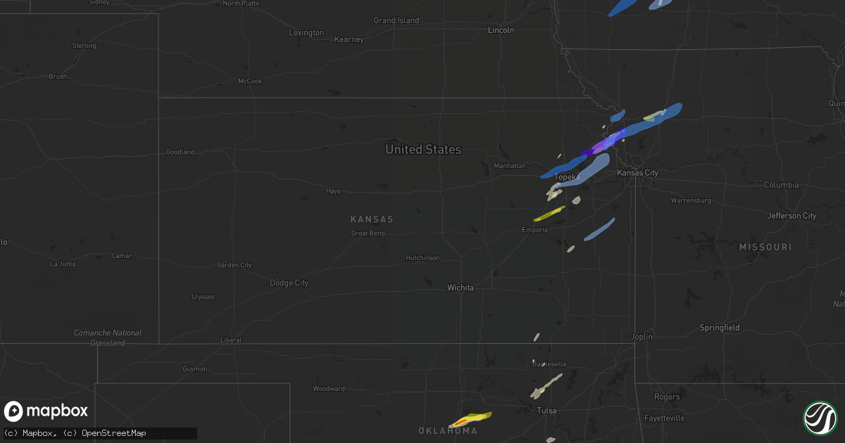 Hail map in Kansas on April 23, 2022