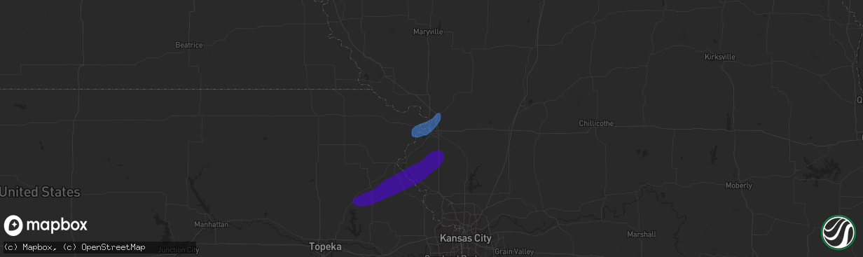 Hail map in Saint Joseph, MO on April 23, 2022