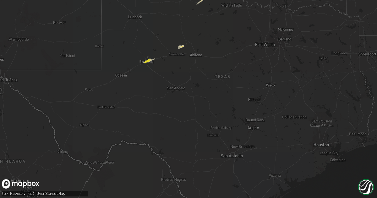 Hail map in Texas on April 23, 2022