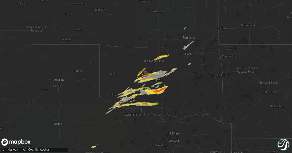 Hail map on April 23, 2022
