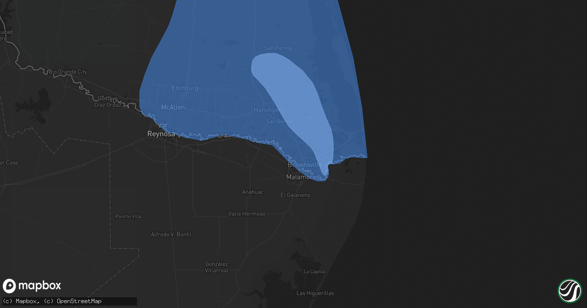 Hail map in Brownsville, TX on April 23, 2023
