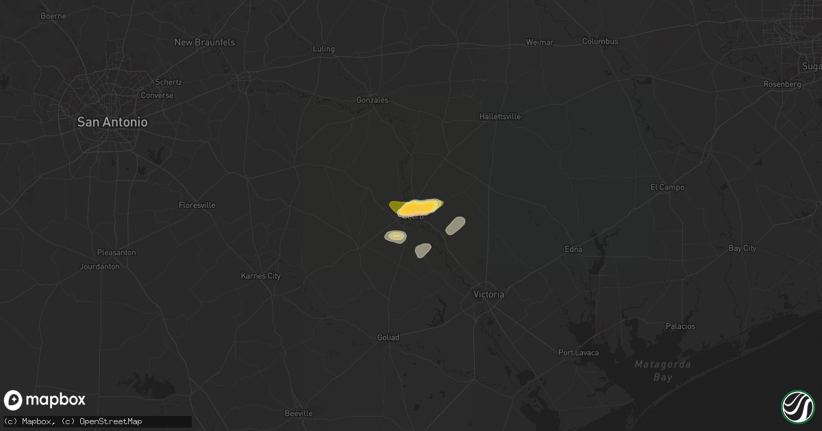 Hail map in Cuero, TX on April 23, 2023